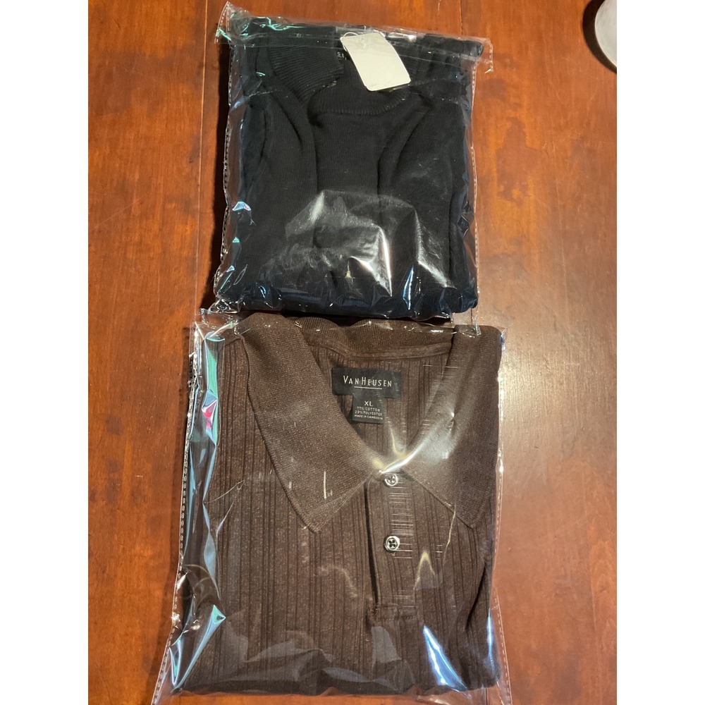 NWT Van Heusen XL Mock Neck Sweater Black Long Sleeve‎ and a Second Sweater.